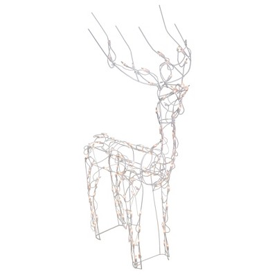 Brite Star 46" White Lighted Standing Buck Outdoor Christmas Decoration