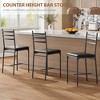 Bar Stools Set of 4, Counter Height Bar Stools Metal Dining Chairs with Back and Thick Cushion PU Leather Restaurant Dining Room Chairs - 3 of 4