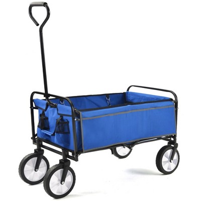 Grungis Large Folding Shopping Cart with Multi-Pocket Storage,Grocery Cart with 600D Fabric,Utility Cart for Camping,Shopping,Sports,Gardening