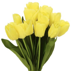 REGALWOVEN Silk Indoor Decoration Artificial Tulip Flowers 13.8" 12 Pcs - 1 of 4