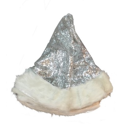 Season's Designs Christmas 47.2In Slvr Tree Skirt Sequins Wht Fur E