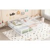 NicBex Double Twin Size Wood Montessori Bed,Floor Bed with Safety Guardrails,Modern Toddler Bed for Bedroom - 2 of 4