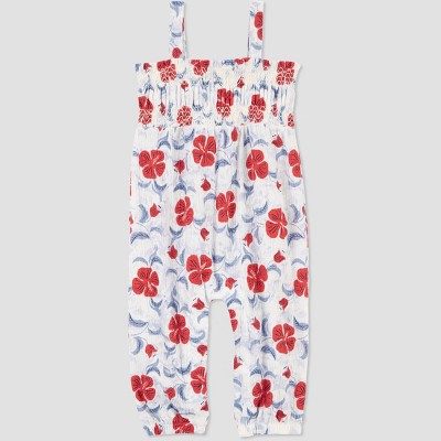 Image of Carter's Just One You® Baby Girls' Floral Jumpsuit - White/Red Newborn