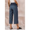 ECUPPER Womens Cotton Cropped Pants Loose Fit Wide Leg Capri Casual Plus Size Elastic Waist Trousers - 3 of 4