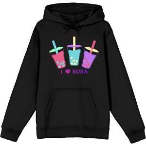 I Love Boba Adult Long Sleeve Hoodie - 1 of 2