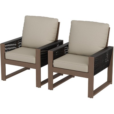 EAGLE PEAK Natural Cedar Patio Dining Chair, Real Wood Outdoor Furniture with Cushion