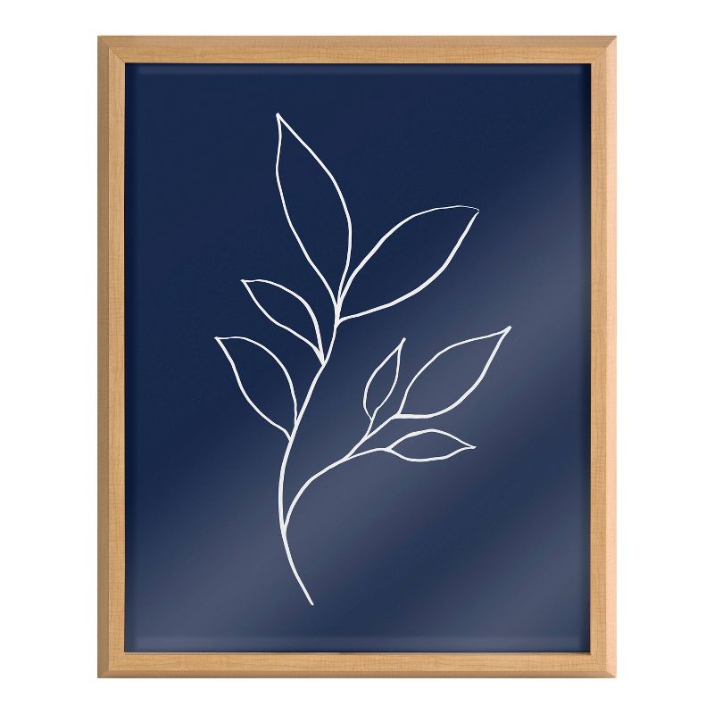 16&#34; x 20&#34; Blake Modern Blue Botanical Line Sketch Print 3 Framed Printed Glass Natural - Kate &#38; Laurel All Things Decor, 3 of 8