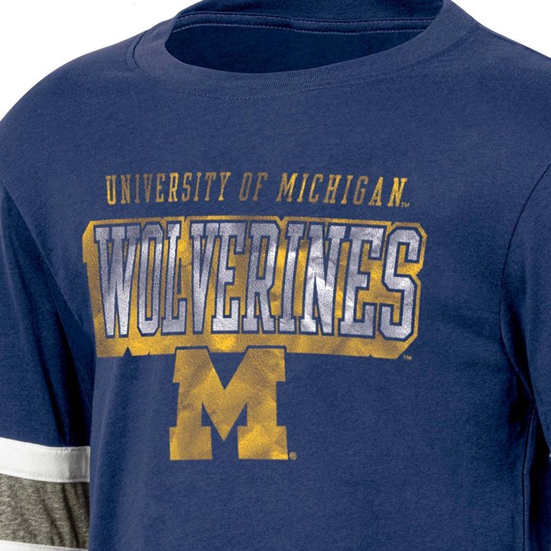 NCAA Michigan Wolverines Boys&#39; Long Sleeve T-Shirt, 3 of 4