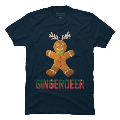 Men's Design By Humans Gingerbread Reindeer Matching Family Group Christmas Pajama By Forever9 T-Shirt