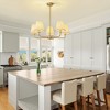 KAISITE 5-Light Modern Farmhouse Chandelier with Wavy Fabric Shades for Dining Room - 3 of 4