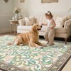 Modern Washable Area Rugs for Living Room Non Slip Stain Resistant Ultra Soft Floral Rug Carpet Floor Mat for Bedroom Dining Room Office - 4 of 4