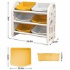 BABYYER Kids Toys Storage Organizer with 6 Removable Bins, Toy Storage Cabinet for Playroom and Bedroom, Toddler Furniture for Boys and Girls - 4 of 4
