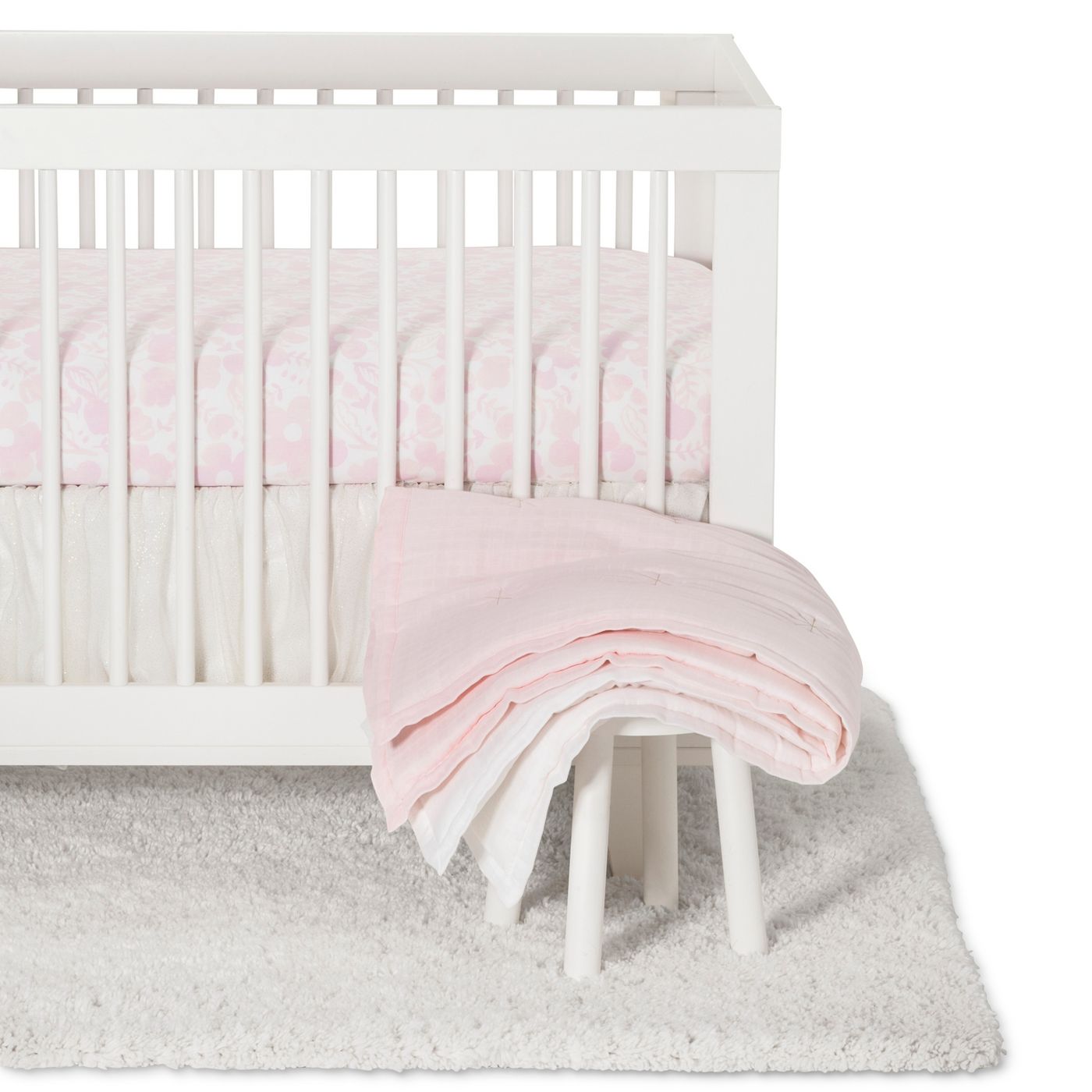 Crib Bedding Set Blushing Pink 3pc - Cloud Island™ Pink - image 1 of 6