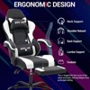 Bosmiller Ergonomic Reclining Gaming Chair with Linkage Armrests & Footrest, Racing Office Chair, PU Leather Computer Desk Chair - 3 of 4