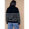 Women's Striped 1/4 Zip Sweater - White Birch - 4 of 4