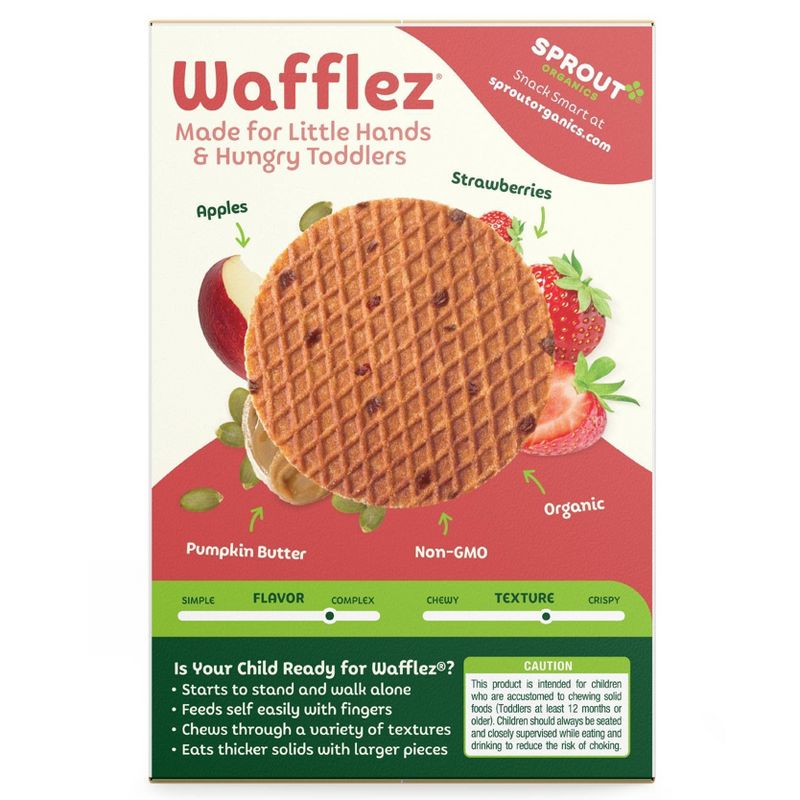 Sprout Foods Organic Pumpkin Butter &#38; Jelly Wafflez Toddler Snacks - 3.15oz, 3 of 6