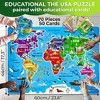 QUOKKA 70 Pieces Jigsaw Puzzles for Kids 4 5 6 Years Old - 400+ Facts on 50 Double-Sided Flashcards | Learn World| Education Activity Gift - 2 of 4