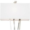 Possini Euro Design Modern Floor Lamp 63.5" Tall Brushed Steel Asymmetry White Linen Rectangular Shade for Living Room Reading Bedroom Office - 3 of 4