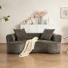 Moon-Shaped Sofa with Deep Seat, Modern Chenille Fabric Sleeper Sofa, Non-Assembly Foam Compression Sofa, Yellow/Gray - ModernLuxe - 2 of 4