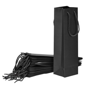 Unique Bargains Paper Reusable Sturdy Wine Tote Bag Gift Bags with Rope Handles 12 Pcs - 1 of 4