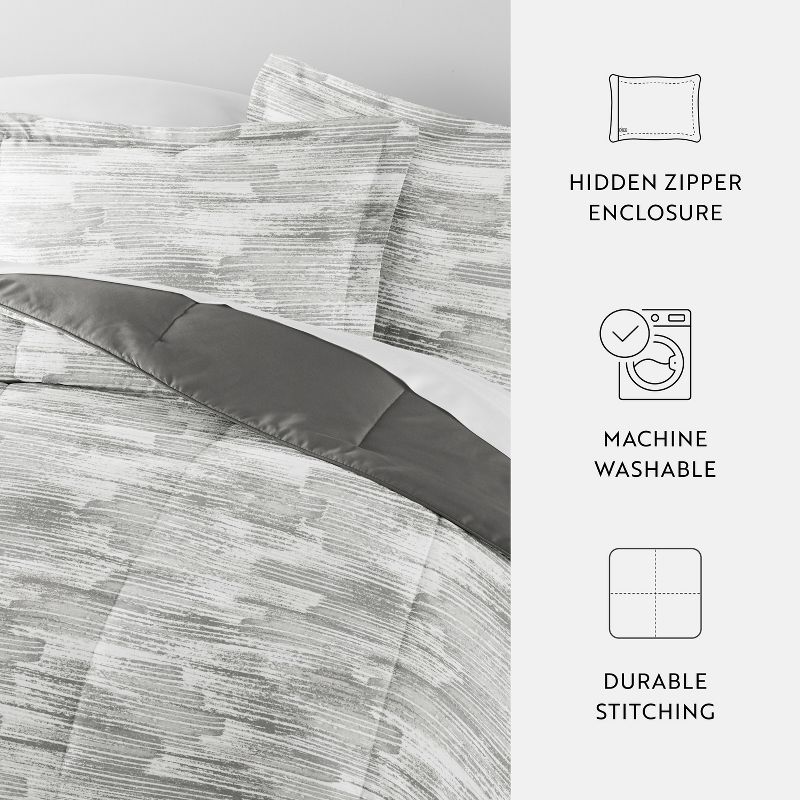 Textured Stripe All Season Reverisble Comforter Down Alternative Filling, Machine Washable - Becky Cameron, 6 of 12
