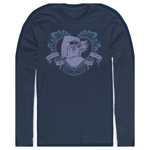Men's The Little Mermaid Ursula So Much For True Love Heart Long Sleeve Shirt - 1 of 4