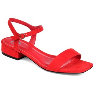 Journee Collection Womens Beyla Open Square Toe Low Block Heel Sandals - 1 of 4