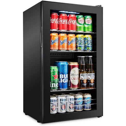 Ivation 126 Can Beverage Refrigerator | Freestanding Ultra Cool Mini Drink Fridge | Beer, Cocktails, Soda, Juice Cooler for Home & Office | Reversible Glass Door & Adjustable Shelving - image 1 of 4