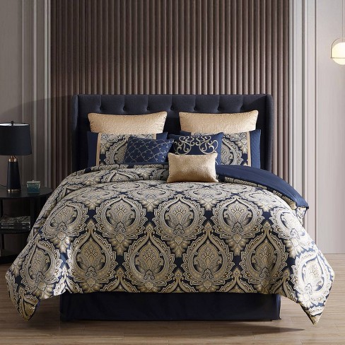 Navy and deals gold bedding