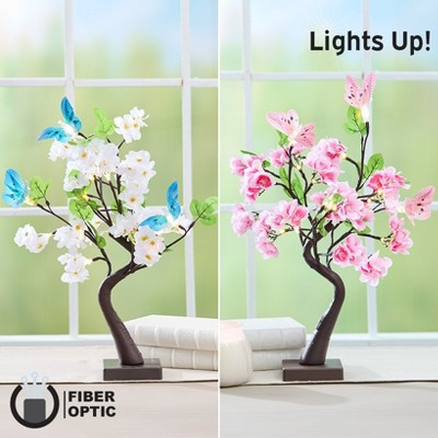 The Lakeside Collection Tree Floral Butterfly 20 Light Count Tabletop Decor Pink Or Yellow