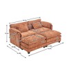 NicBex Chenille Sectional Sofa with 2 Ottomans and Removable Armrests for Living Room,Bedroom,Apartment,Orange - 3 of 4