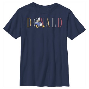 Boy's Mickey & Friends Donald Duck Colorful Text T-Shirt - 1 of 4