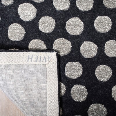 Dark Grey 6' Square Handmade Tufted Wool and Viscose Rug
