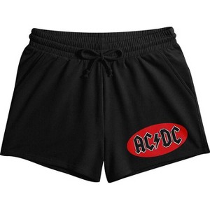 ACDC Logo Women’s Black Lounge Shorts - 1 of 2