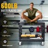 SILVEL Flat Top Utility Cart 45.6X25.2in Heavy Duty Flat with Full Swivel Wheels 600LBS Capacity 2 Shelf Service Cart Rolling Utility Carts - 3 of 4