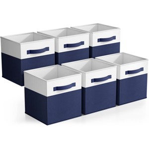 Sorbus 6 Pack 11" Two Tone Foldable Storage Cubes with Handles - Perfect for clothes, toys, books, linens, and more - 1 of 4