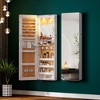 Fredees LED Mirror Jewelry Cabinet, 47.2" Wall or Over-the-Door Mounted Jewelry Armoire with Full-Length Mirror, 2 Drawers & Folding Dresser - 3 of 4