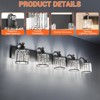 Crystal Matte Black Bathroom Vanity Light 6 Light Modern Bathroom Vanity Light Fixtures Over Mirror Bath - 2 of 4