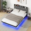 Infans Full Size Floating Bed Frame with LED Lights Adjustable Upholstered Headboard - 4 of 4