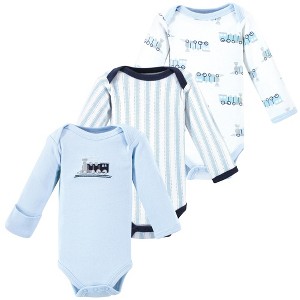 Little Treasure Luvable Friends Preemie Long Sleeve Bodysuit 3pk - 1 of 2