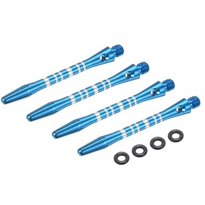 Unique Bargains Medium 2BA Thread Aluminum Dart Shafts with Rubber Rings for Steel Tip 4 Pcs - 1 of 4