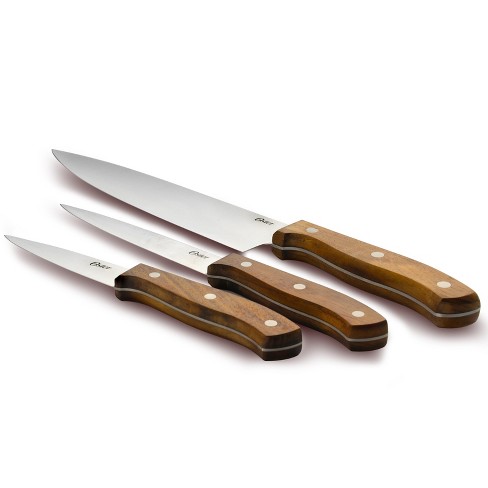 Oster 81028.03 Whitmore Stainless Steel 3-Piece Cutlery Set, Walnut Handle  