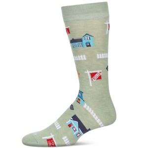 Memoi Men's Realtor Bamboo Crew Socks Moss 10-13 - 1 of 2