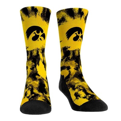 NCAA Iowa Hawkeyes Paint Crew Socks - L/XL