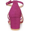 Allegra K Women's Breezy Glitter Opened Toe Crisscross Strap Chunky Sandals - 3 of 4