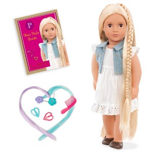 Our Generation Phoebe with Hair Clips & Styling Book 18" Hair Grow Doll - 1 of 4
