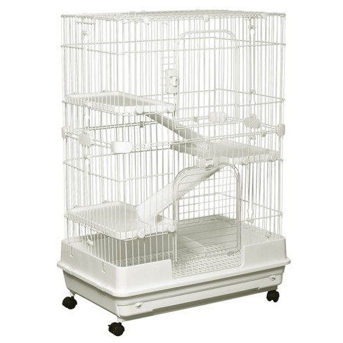 Pawhut Small Animal Cage With Playpen, Multi-level Pet Habitat Indoor For  Guinea Pigs Hedgehogs Bunnies With Accessories, 42 X 32.5 X 36 : Target