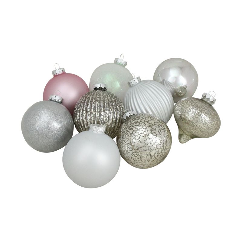 Northlight 9ct Silver 3-Finish Shatterproof Christmas Ball and Onion Ornaments 3.75" (95mm), 3 of 4