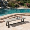 63" Industrial Style Acacia Wood Dining Bench with Slatted Seat and Weather-Resistant Frame for Outdoor Spaces -3irtyhousy - 2 of 4