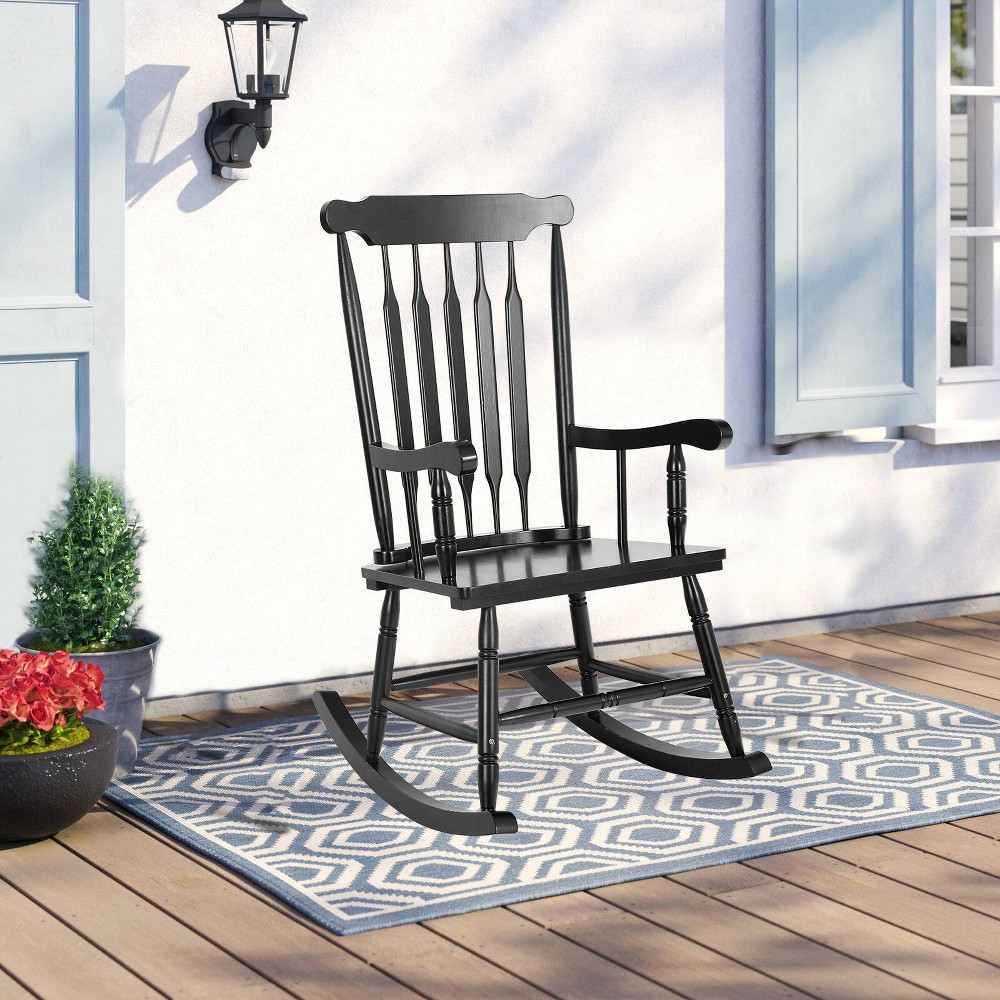 Photos - Garden Furniture Outdoor Poplar Wood Rocking Chair - Captiva Designs: UV & Water-Resistant,